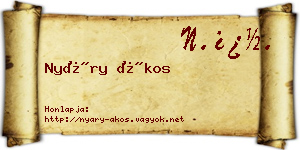 Nyáry Ákos névjegykártya